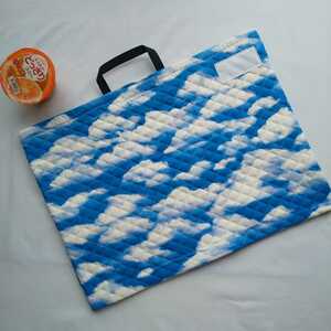  disaster prevention head width cover [ blue empty ]48×35cm keep hand attaching name for white cloth attaching school . width present 