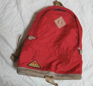  superior article Taueche original leather bottom Vintage Day Pack rucksack red tau che 