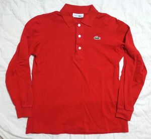 LACOSTE CHEMISE 長袖ポロシャツ　40　赤　ラコステ　ビンテージ　文字ワニ