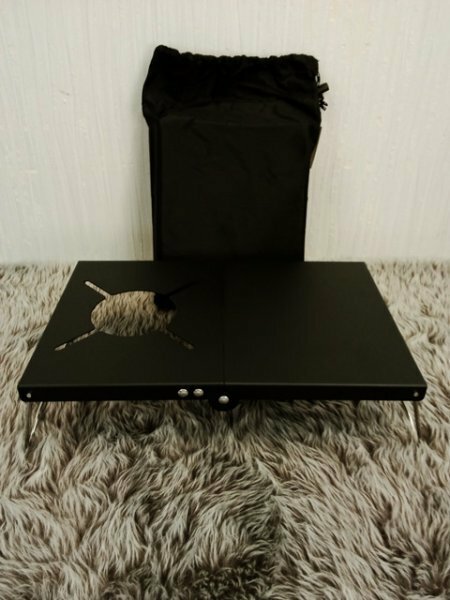 ot1315 〇送料無料 新品 アウトドア ミニテーブル 遮熱テーブル ブラック 折り畳み ローテーブル 収納袋 コンパクト シンプル レジャー
