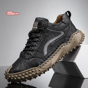  новый продукт мужской прогулочные туфли альпинизм обувь походная обувь ручная работа Loafer туфли без застежки предотвращение скольжения внешний 24.5cm~27.5cm черный 