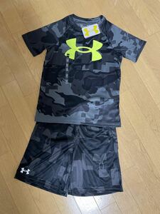  including carriage new goods Under Armor YMD 140cm 135cm 145cm pants short sleeves T-shirt 2 point set top and bottom set Kids short bread Kids Junior 