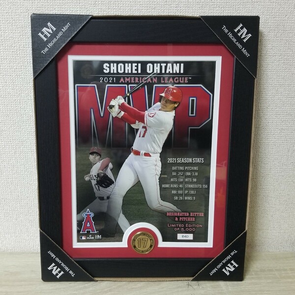 MLB 大谷翔平 エンゼルス 2021 AL MVP受賞記念 ブロンズコイン フォトフレーム 最優秀選手 Highland Mint 5000個限定