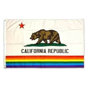 フラッグ【カリフォルニア レインボー CALIFORNIA REPUBLIC】旗 タペストリー インテリア雑貨 アメリカン雑貨 ガレージ ディスプレイ クマ