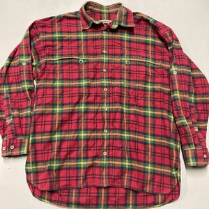 schoffel ショッフェル ネルシャツ チェックシャツ sizeXL アウトドア ビッグシルエット オーバーサイズ 長袖シャツ メンズ 赤 緑 レッド