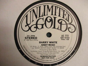 ★ Barry White ： Sheet Music 12'' ☆ (( Funky Disco / 落札5点で送料無料