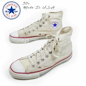 USA製　90’s 7表記　25cm相当　CONVERSE ALLSTAR　コンバース オールスター　ハイカットスニーカー　ホワイト　ヴィンテージ　/U7377