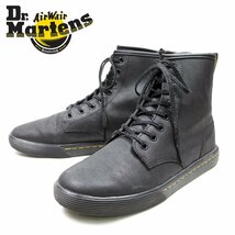 UK6 25cm相当　Dr.Martens ドクターマーチン　8ホール　レザーブーツ　ワークブーツ　革靴　ブラック　黒/U7384_画像1