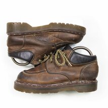 英国製　SIZE4　23㎝相当　Dr.Martens　ドクターマーチン　3ホール　Uチップ　レザーブーツ　ワークシューズ　ミッドカット　茶　/U7514_画像4