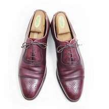 27cm相当　Peal&Co×Brooks Brothers　ブルックスブラザーズ　パンチドキャップトゥ　U-スロートバル　ワインレッド　革靴　/U7427_画像2