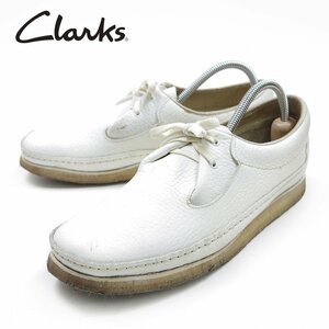 アイルランド製　Clarks　クラークス　ワラビーシューズ　レザーシューズ　ブーツ　廃盤　ビンテージ　オールド　ホワイト　訳アリ/U7574