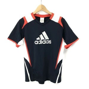 adidas★スポーツウェア/半袖Ｔシャツ【子供150/紺×白×赤】Vネック/アディダス◆BG701