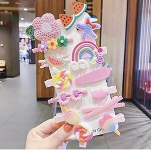  child hair clip 14 piece set hairpin s Lee pin patch n stop ... Kids hair clip front . clip pretty fruit pattern color pin 