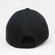 PRADA プラダ ウール90% ナイロン10％ ブラック キャップ 野球帽 帽子 M 2HC143 ケース付 [52348]_画像4