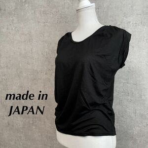 美品　レディース 黒　Tシャツ　無地　日本製　タンクトップ　カットソー　トップス 上質　インナー