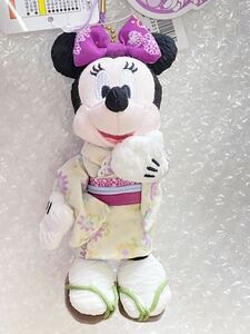 新品 未使用 タグ付き ディズニー TDL TDS 15周年 夏 浴衣 ゆかた レア ちりめん 生地 ぬいぐるみストラップ ぬいスト ヌイスト ミニー