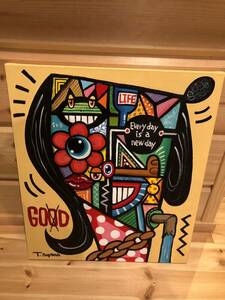 青山哲士 絵画 「GOOD=GOD?」 さんま画廊 世界で1枚 2022年制作 
