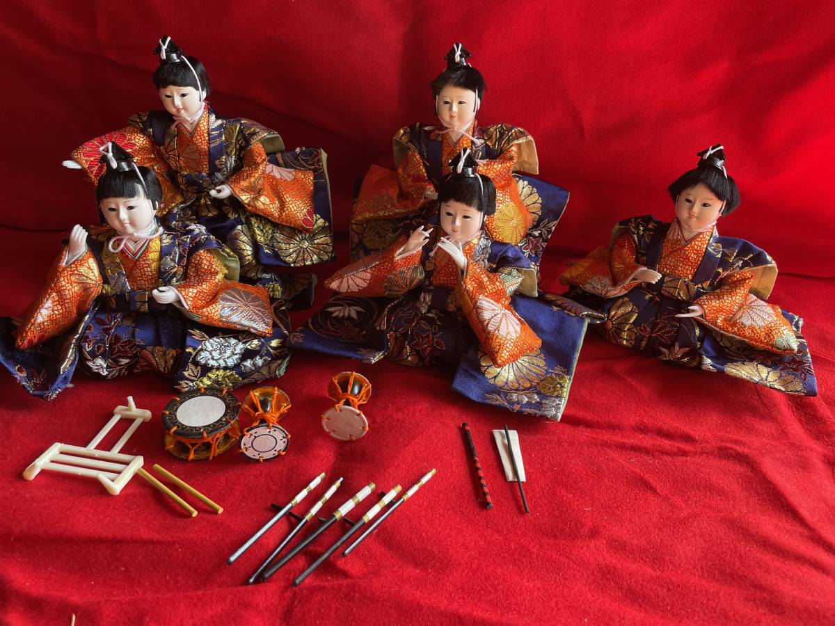 Hina Dolls Hinamatsuri Five musicians Japanese traditional dolls Hina dolls, season, Annual Events, Doll's Festival, Hina Dolls