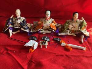 Art hand Auction 『雛人形 ひな祭り』仕丁 三人 日本伝統人形 ひな人形, 季節, 年中行事, ひな祭り, ひな人形