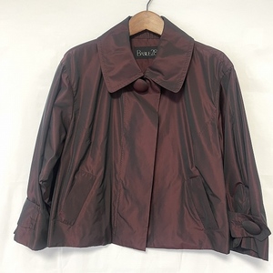 #ancbaji-reBASILE28 jacket long sleeve big button short lustre satin cloth 42 bordeaux lady's [776942]