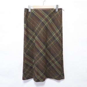 #wnc Ralph Lauren RalphLauren skirt 7 light brown group check lady's [791865]