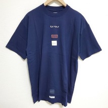 #snc カールヘルム KarlHelmut Tシャツ L 紺 半袖 ワッペン ロゴ スニーカー柄 バックプリント メンズ [804862]_画像1