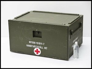 ●4) スウェーデン軍 木製コンテナ M7550-151011-7 HANDTVTTSTLL MT ミリタリーボックス/PLYFA MALMO Sweden Military Box/輸送