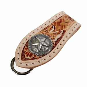  belt loop key holder cow leather leather Carving basket natural 