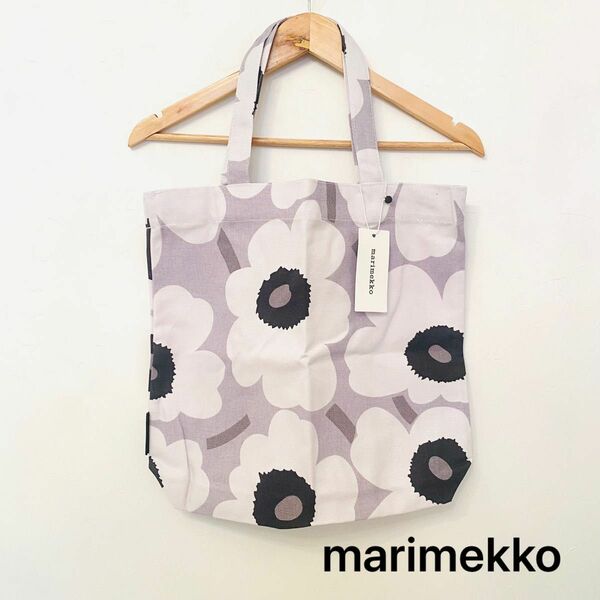 『新品タグ付 marimekko Pieni Unikko Ii Notko トートバッグ マリメッコ キオスキ(ライトグレー)』