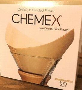 ケメックス 6カップ用 コーヒーメーカーフィルターペーパーFSU-100×100枚入 濾紙 ナチュラル 新品 Chemex 無漂白 未使用品 並行輸入品