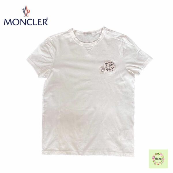 MONCLER モンクレール モンクレ MAGLIA Tシャツ トップス D20918032500 8390Y 半袖 ホワイト コットン メンズ