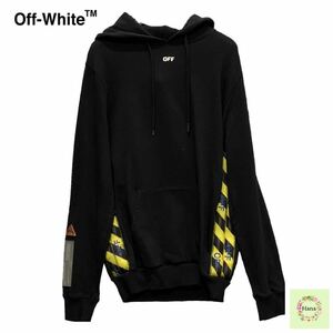 【傷あり】Off-White オフホワイト パーカー メンズ 18SS TAPE OVER CREWNECK BK Sサイズ OMBB032S18003008 フード 長袖パーカー ブラック