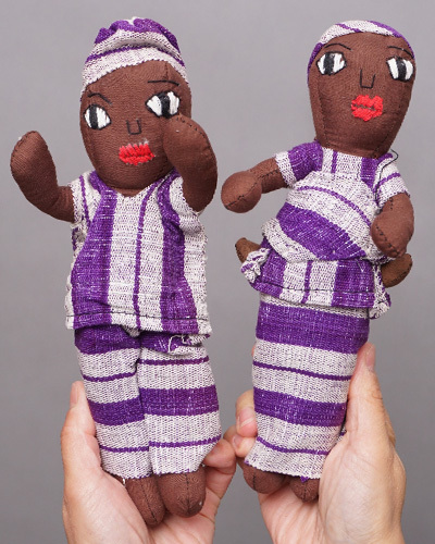 Afrique Burkina Faso Mossi Famille Poupée No.3 Peluche Produits Africains, œuvres faites à la main, intérieur, marchandises diverses, ornement, objet