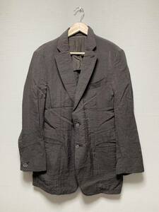 美品☆国内正規[ARMANI COLLEZIONI] 銀糸混紡 テーラードジャケット 48 ブラウン アルマーニコレツィオーニ