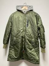 美品☆[glamb] 16AW 定価42,900 Arnold Long MA-1 ロングフライトジャケット コート S グリーン GB16WT JKT08 グラム_画像1