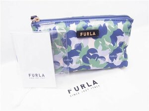 ◎ FURLA ◎　フルラ　ミニポーチ　コスメティックポーチ　チューベローズ　トーニブルーデニム　◎美品