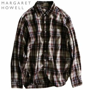 【MARGARET HOWELL】長袖シャツ　チェック　ポケット　日本製★