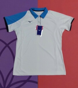  Mizuno рубашка-поло с коротким рукавом женский L размер голубой 