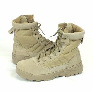  Tacty karu boots military boots combat boots rider boots work shoes shoes side zipper mackerel ge men's boots TAN25.5cm