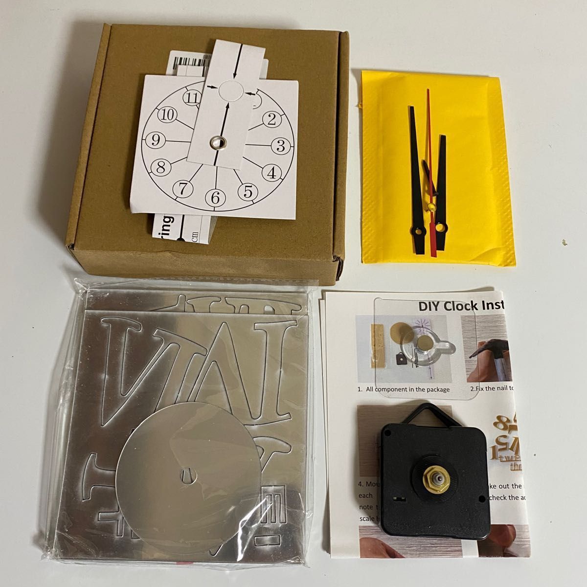 DIY】マルチ ウォールクロック スクエア型 ミラー 3D Wall clock ...