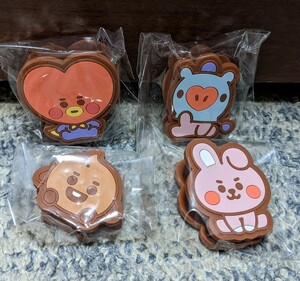 BT21 ラバークリップ　TATA MANG SHOOKY COOKY　4個セットBTS ラインフレンズ　BTS グク テテ SUGA ホビ V ユンギ　ファミリーマート