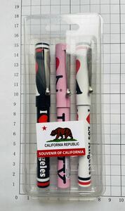 I Love Los Angeles ball point pen SOUVENIR OF CALIFORNIA アイ ラブ ロス エンジェルスお土産ボールペン3本セット 黒インク