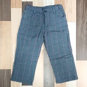 キッズ ベビー パンツ ズボン 90サイズ チェック グレー