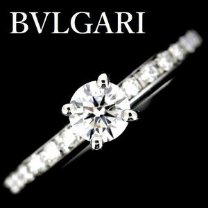  BVLGARY grif sleigh tail diamond 0.40ct E-VS2-EX ring Pt950 #47