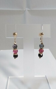 K18YG multicolor tourmaline earrings! scratch equipped.