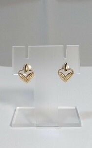 K18YG серьги с бриллиантами!0.04ct.. Heart type.