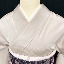 みしな織物●鬼紬 大江山 彩の心 桜鼠色 トールサイズ●美品 303mt48_画像2