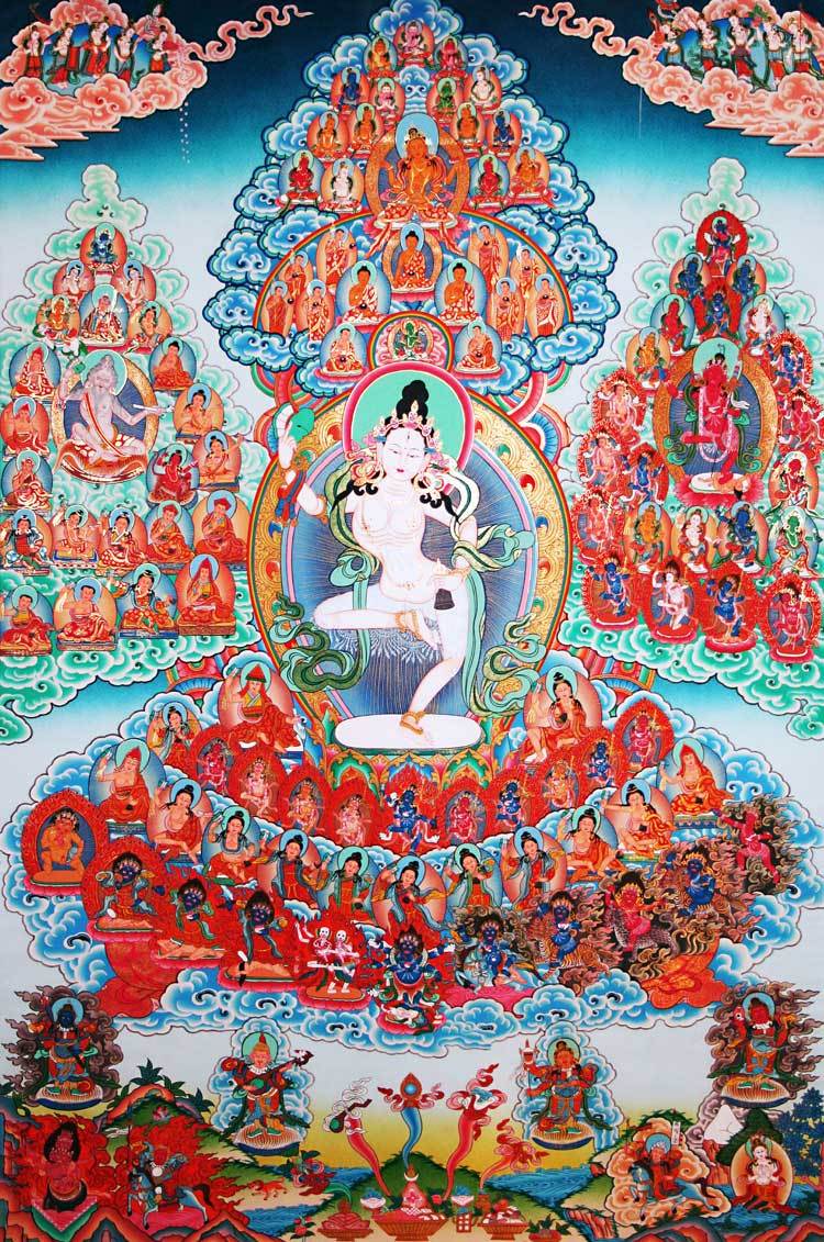 Bouddhisme tibétain Tableau bouddhiste Format A3 : 297 x 420 mm Mandala Machik Lapdrung, Ouvrages d'art, Peinture, autres