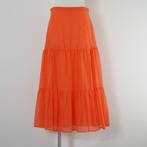  unused regular price 4 ten thousand MAXandCo Max and ko- silk .tia-do skirt long height flair orange cotton silk 