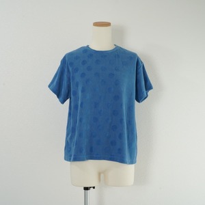 l'atelier du savon アトリエドサボン ピンポンドット Tシャツ カットソー トップス パイル地 ブルー